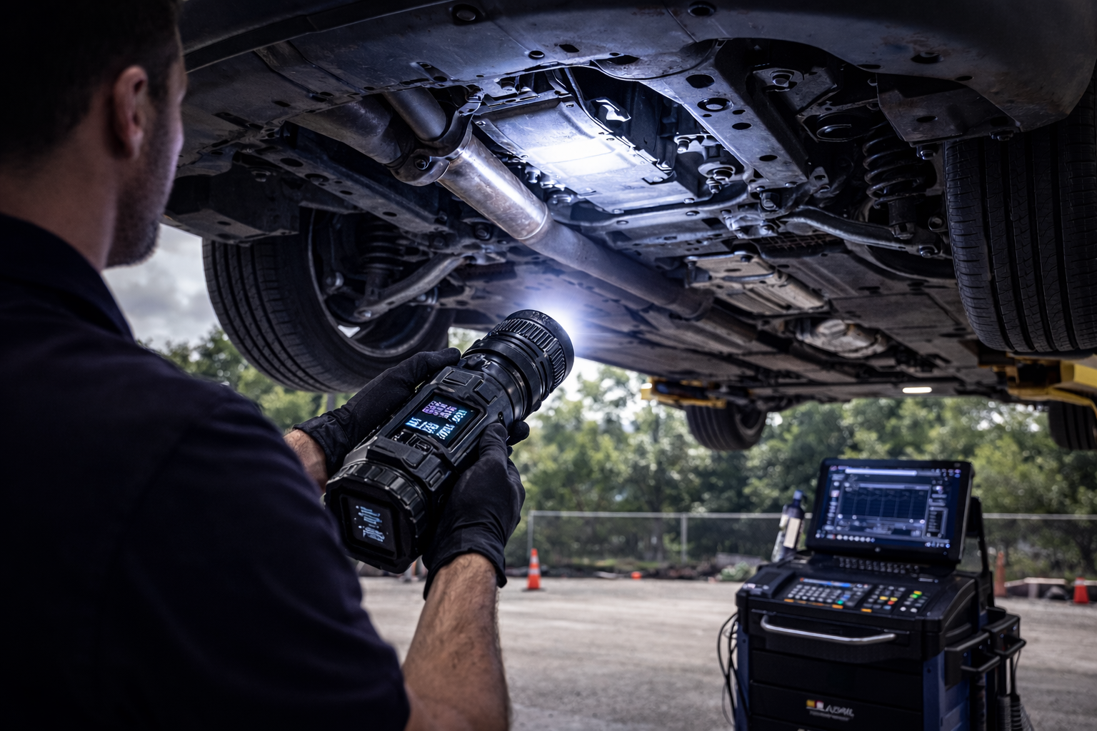 Undercarriage inspection on ramps